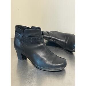 Clarks Bendables 'Dream Belle' Black Leather Ankle Boots Wpmen's Sz 9